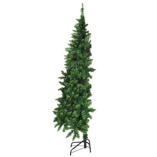 Costway 6ft. Pre-Lit Green Artificial Half Christmas Tree, Warm White LED Lights